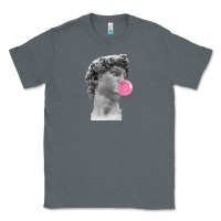 Charcoal Heather Vaporwave statue head with bubblegum Classic Tee - artisFamous