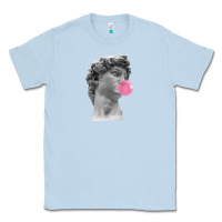 Dusty Blue Vaporwave statue head with bubblegum Classic Tee - artisFamous