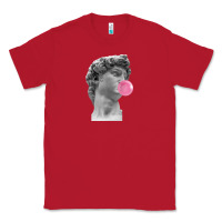 Red Vaporwave statue head with bubblegum Classic Tee - artisFamous