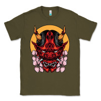 Army Green demon oni mask Classic Tee - artisFamous