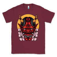 Burgundy demon oni mask Classic Tee - artisFamous