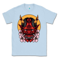 Dusty Blue demon oni mask Classic Tee - artisFamous