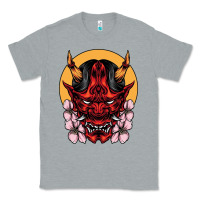Heather Grey demon oni mask Classic Tee - artisFamous