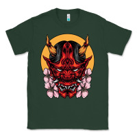 Sports Green demon oni mask Classic Tee - artisFamous