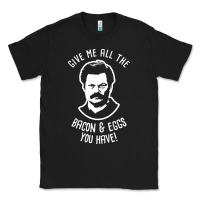 Black Ron tv show parks Swanson - Bacon & Eggs Classic Tee - artisFamous
