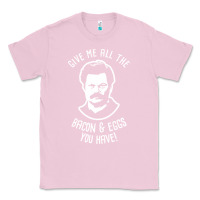 Bubblegum Pink Ron tv show parks Swanson - Bacon & Eggs Classic Tee - artisFamous