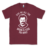 Burgundy Ron tv show parks Swanson - Bacon & Eggs Classic Tee - artisFamous
