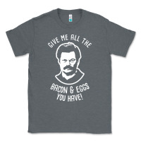 Charcoal Heather Ron tv show parks Swanson - Bacon & Eggs Classic Tee - artisFamous