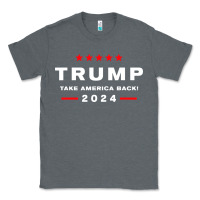 Charcoal Heather donald trump 2024 take america Classic Tee - artisFamous