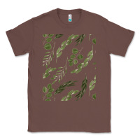 Chestnut Watercolor Eucalyptus Pattern Classic Tee - artisFamous