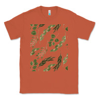 Copper Watercolor Eucalyptus Pattern Classic Tee - artisFamous
