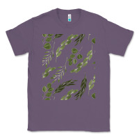 Lavender Watercolor Eucalyptus Pattern Classic Tee - artisFamous