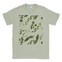Matcha Watercolor Eucalyptus Pattern Classic Tee - artisFamous