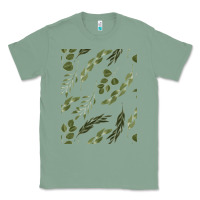 Sage Watercolor Eucalyptus Pattern Classic Tee - artisFamous