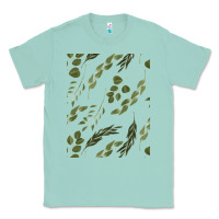 Seafoam Watercolor Eucalyptus Pattern Classic Tee - artisFamous