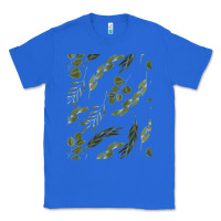True Royal Watercolor Eucalyptus Pattern Classic Tee - artisFamous