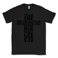 Black John 3:16 Bible Verse Cool Christian Church Shirts Christianity Classic Tee - artisFamous