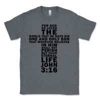Charcoal Heather John 3:16 Bible Verse Cool Christian Church Shirts Christianity Classic Tee - artisFamous