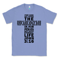 Colony Blue John 3:16 Bible Verse Cool Christian Church Shirts Christianity Classic Tee - artisFamous