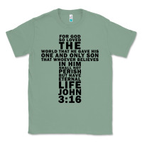 Sage John 3:16 Bible Verse Cool Christian Church Shirts Christianity Classic Tee - artisFamous