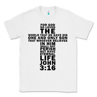 White John 3:16 Bible Verse Cool Christian Church Shirts Christianity Classic Tee - artisFamous