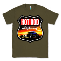 Army Green HOT ROD GARAGE CAR Classic Tee - artisFamous