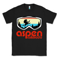 Black aspen colorado ski mountain skiing retro vacation Classic Tee - artisFamous