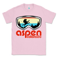 Bubblegum Pink aspen colorado ski mountain skiing retro vacation Classic Tee - artisFamous