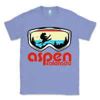 Colony Blue aspen colorado ski mountain skiing retro vacation Classic Tee - artisFamous