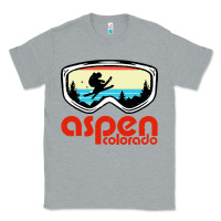 Heather Grey aspen colorado ski mountain skiing retro vacation Classic Tee - artisFamous