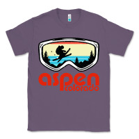 Lavender aspen colorado ski mountain skiing retro vacation Classic Tee - artisFamous