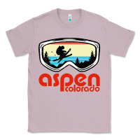 Lilac aspen colorado ski mountain skiing retro vacation Classic Tee - artisFamous