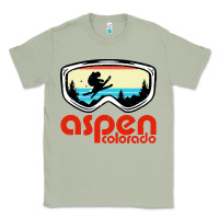Matcha aspen colorado ski mountain skiing retro vacation Classic Tee - artisFamous