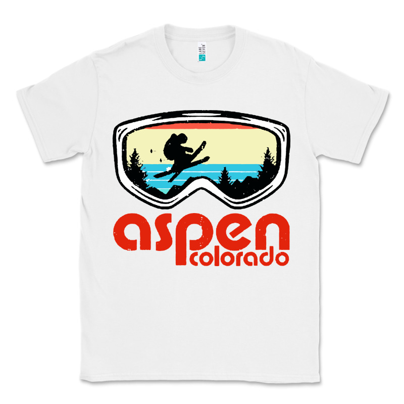 Aspen Colorado Ski Mountain Skiing Retro Vacation Classic Tee by artisFamous | Teevron