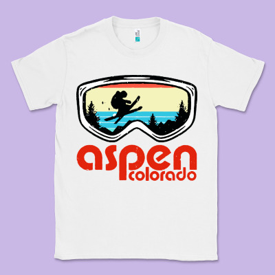 Aspen Colorado Ski Mountain Skiing Retro Vacation Classic Tee Designed By Artisfamous