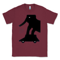 Burgundy Elephant Black To Stand On Your Car Classic Tee - artisFamous