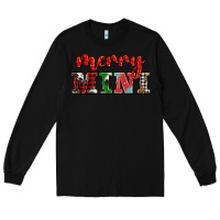 Black christmas merry mini Long Sleeve Tee - BarkalooDesign
