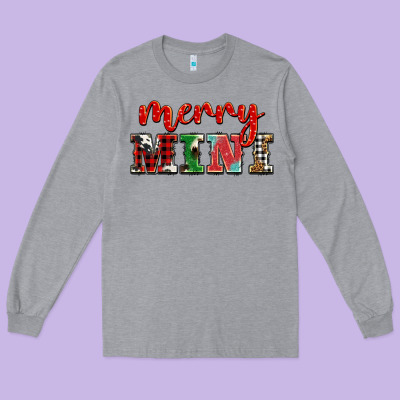 Christmas Merry Mini Long Sleeve Tee Designed By Barkaloodesign
