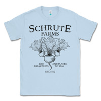Dusty Blue Schrute Farms - The Office Classic Tee - artisFamous