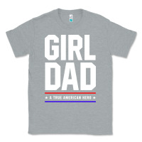 Heather Grey Girl Dad A True American Hero - Fathers Day Gift Classic Tee - artisFamous