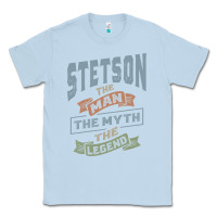 Dusty Blue Stetson Personalized Name Birthday Gift Classic Tee - artisFamous