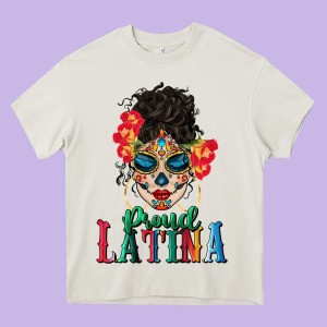 Proud Latina Heavy Core Tee Designed By Bundleandbundleshop