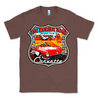 Chestnut CLASSIC CARS ROUTE 66 Classic Tee - artisFamous