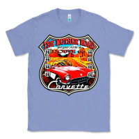 Colony Blue CLASSIC CARS ROUTE 66 Classic Tee - artisFamous