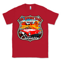 Red CLASSIC CARS ROUTE 66 Classic Tee - artisFamous