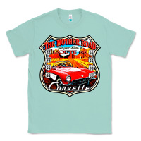 Seafoam CLASSIC CARS ROUTE 66 Classic Tee - artisFamous