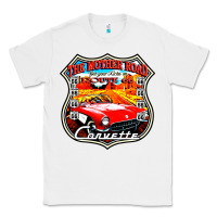 White CLASSIC CARS ROUTE 66 Classic Tee - artisFamous