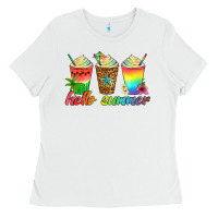 White hello summer Ladies Tee - Artiststas