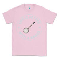 Bubblegum Pink Banjo Bluegrass Music Traditional Musician Funny Gift Classic Tee - artisFamous