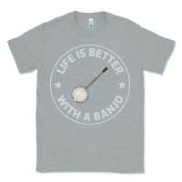 Heather Grey Banjo Bluegrass Music Traditional Musician Funny Gift Classic Tee - artisFamous